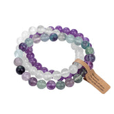 Peace Bracelet Set | Amethyst + Fluorite + Clear Quartz