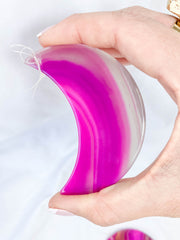 Agate Moon Christmas Tree Ornament | Pink