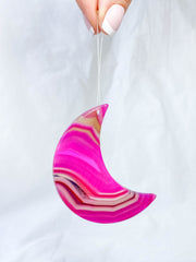 Agate Moon Christmas Tree Ornament | Pink