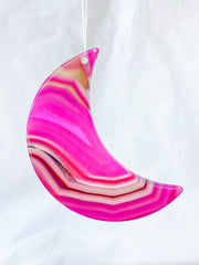 Agate Moon Christmas Tree Ornament | Pink