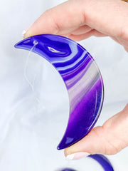 Agate Moon Christmas Tree Ornament | Purple