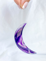 Agate Moon Christmas Tree Ornament | Purple