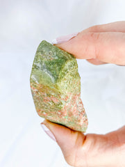 Unakite Heart One Face Polished 101g