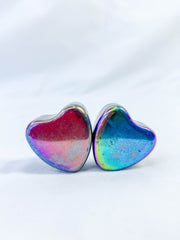 Magnetic Hematite Rainbow Hearts Pair