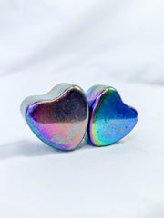 Magnetic Hematite Rainbow Hearts Pair