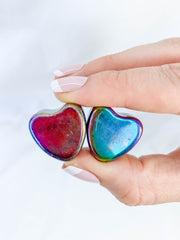 Magnetic Hematite Rainbow Hearts Pair