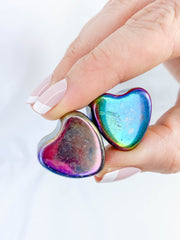 Magnetic Hematite Rainbow Hearts Pair