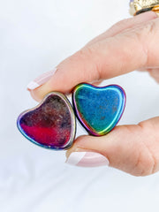 Magnetic Hematite Rainbow Hearts Pair