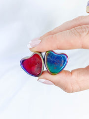 Magnetic Hematite Rainbow Hearts Pair