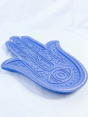 Hamsa Wooden Dish | Blue