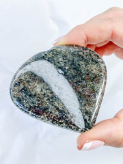 Rutile Black Quartz Heart | Medium