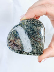 Rutile Black Quartz Heart | Medium