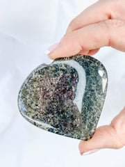 Rutile Black Quartz Heart | Medium