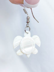 Mother of Pearl Silver Plated Earrings | White