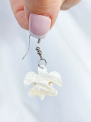 Mother of Pearl Silver Plated Earrings | White