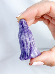Lepidolite Ghost Carving