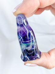 Fluorite Multi Coloured Ghost Carving