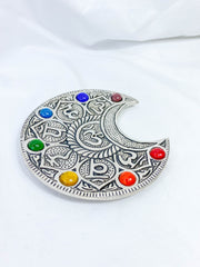 Chakra Moon Incense Holder Silver Plated