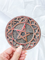 Pentagram Silver Plated Incense Holder