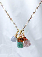 Love Necklace Trio | Purple Agate + Amazonite + Strawberry Quartz