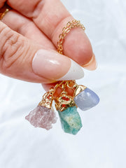 Love Necklace Trio | Purple Agate + Amazonite + Strawberry Quartz