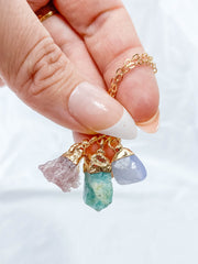 Love Necklace Trio | Purple Agate + Amazonite + Strawberry Quartz