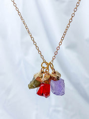 Balance Necklace Trio | Labradorite + Amethyst + Red Quartz