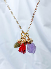 Balance Necklace Trio | Labradorite + Amethyst + Red Quartz