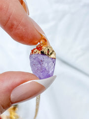 Balance Necklace Trio | Labradorite + Amethyst + Red Quartz