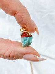 Friendship Necklace Trio | Rose Quartz + Strawberry Quartz + Amazonite