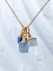 Strength Necklace Trio | Lapis Lazuli + Clear Quartz + Aquamarine