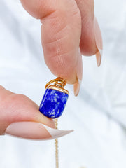 Strength Necklace Trio | Lapis Lazuli + Clear Quartz + Aquamarine