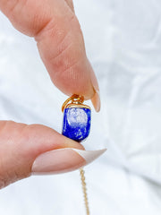 Strength Necklace Trio | Lapis Lazuli + Clear Quartz + Aquamarine