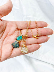 Protection Necklace Trio | Turquoise + Apatite + Citrine