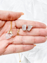 Cleanse Duo | Clear Quartz Necklace + Earring