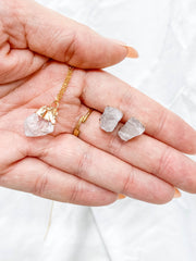 Cleanse Duo | Clear Quartz Necklace + Earring