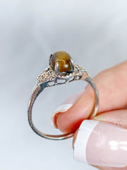 Tiger Eye Ring Sterling Silver