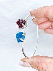Apatite and Garnet Natural Cuff Bracelet