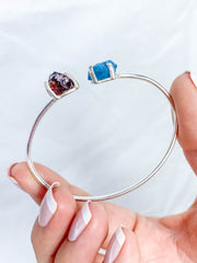 Apatite and Garnet Natural Cuff Bracelet