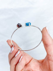 Apatite and Garnet Natural Cuff Bracelet