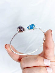 Apatite and Garnet Natural Cuff Bracelet