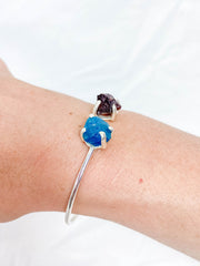 Apatite and Garnet Natural Cuff Bracelet