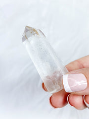 Clear Quartz Polished Point with Inclusions 50g