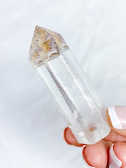 Clear Quartz Polished Point with Inclusions 50g
