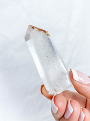 Clear Quartz Polished Point with Inclusions 50g