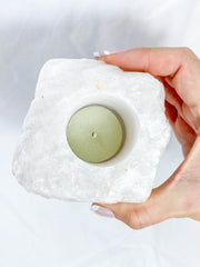 Clear Quartz Natural Candle Base