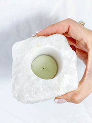 Clear Quartz Natural Candle Base