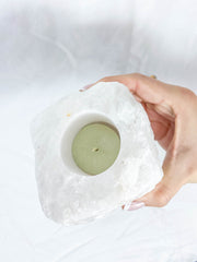Clear Quartz Natural Candle Base