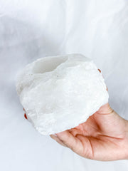 Clear Quartz Natural Candle Base