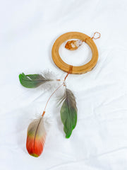 Abundance Amulet Citrine and Macaw Feather